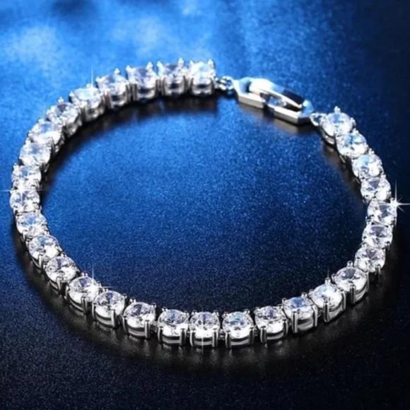 “5MM” NEW 925 STERLING SILVER DIAMOND BRACELET, NICE BRACELET, CUTE BRACELET - Picture 5 of 6